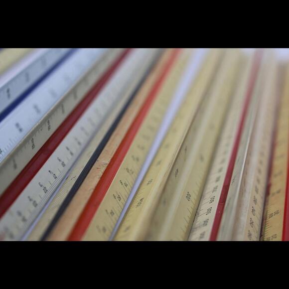 VTG Huge lot Architect Triangle Scale Ruler Drafting Measurements Tool Vintage - Picture 11 of 12